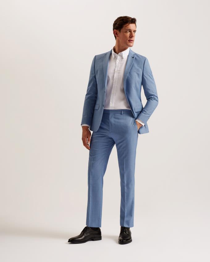 Pantalon Ted Baker Wool Blend Sharkskin Suit Bleu Homme | PKP-29961030